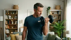 Cum să-ți transformi antrenamentul de brațe cu un superset biceps–triceps și o singură ganteră